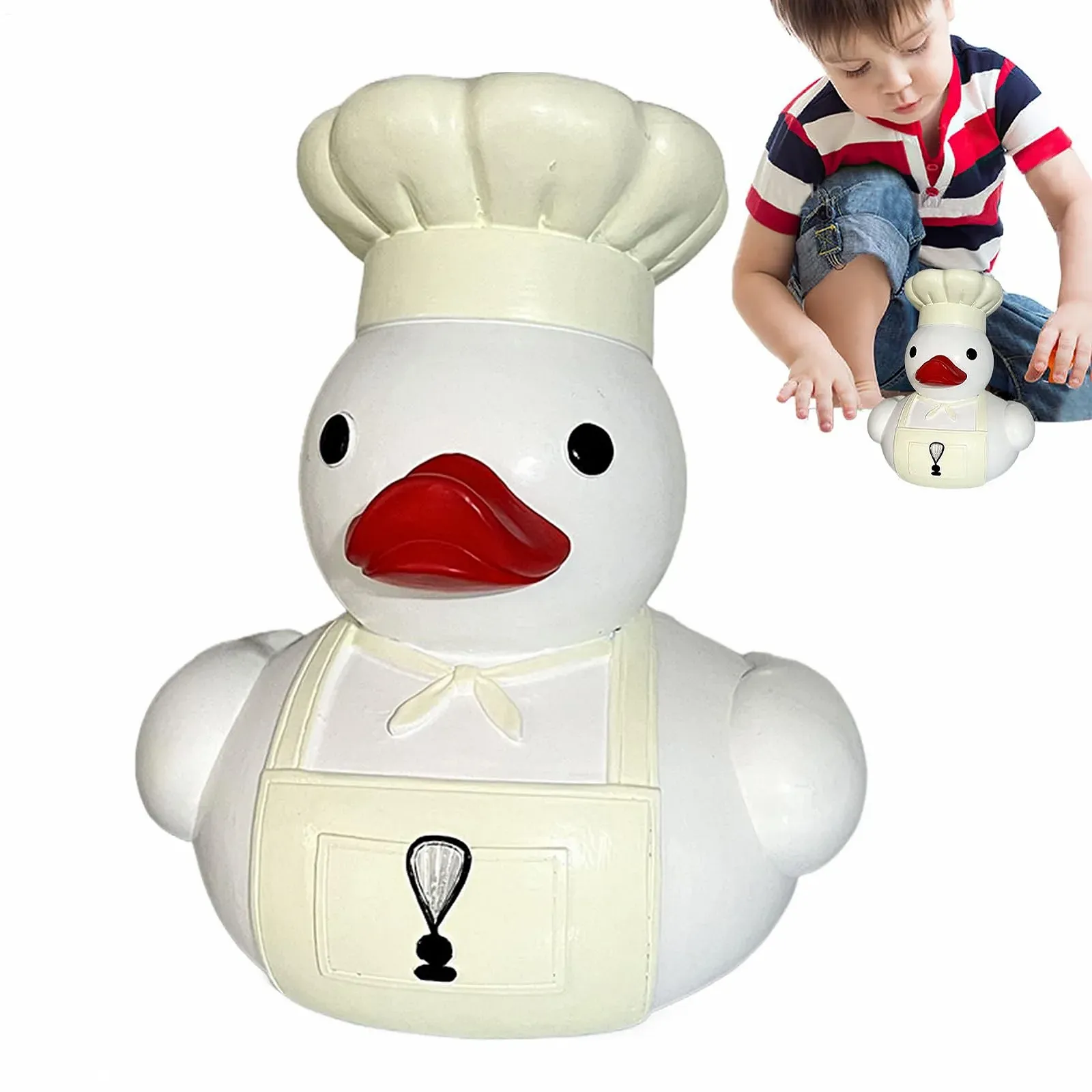 Скарбничка дитяча у формі качки з полірезину різнокольорова настільна, фото №1