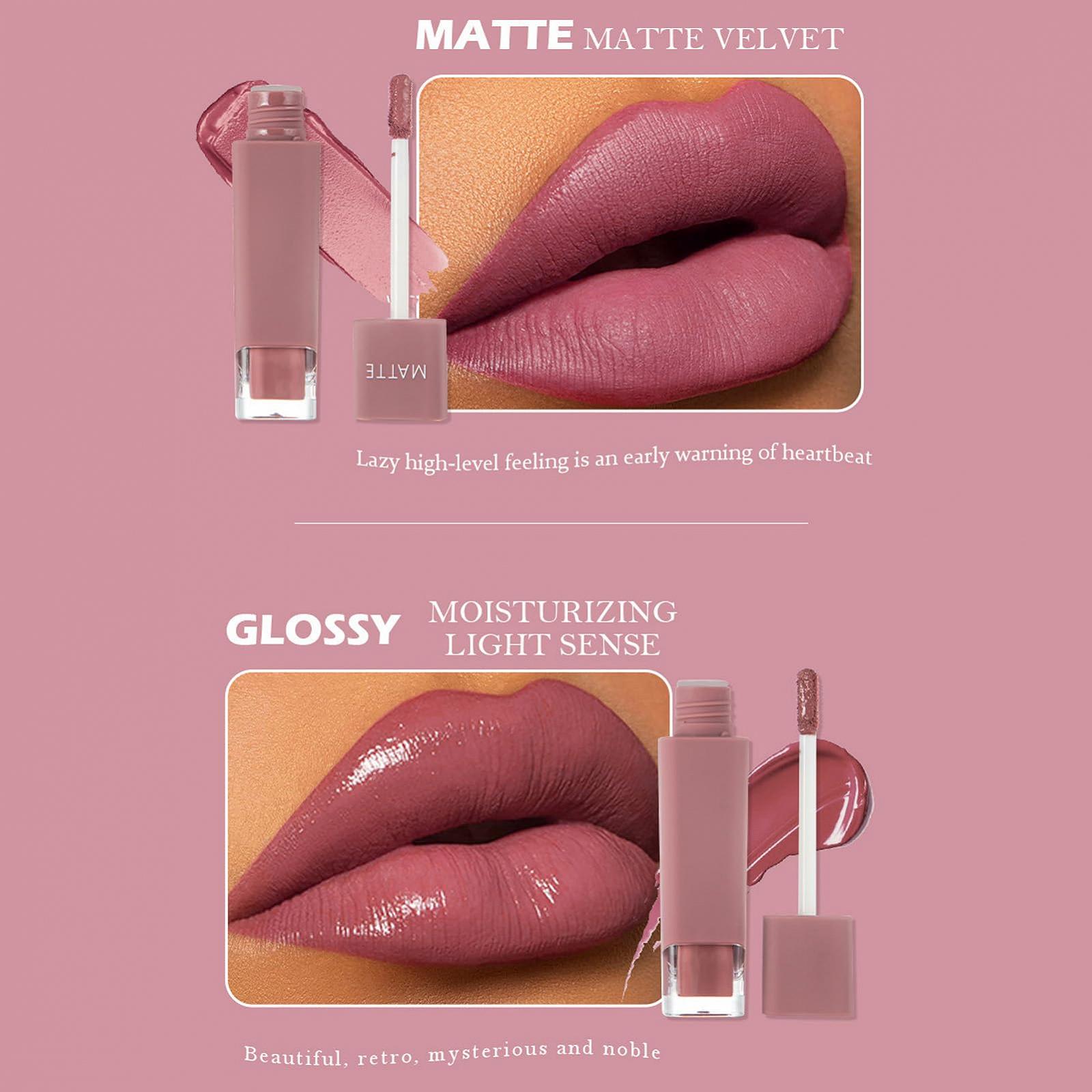 Набір блисків для губ, 4 стійкі дощовики в 1 Матовий блиск для губ з підкладкою для жінок для зустрічей, фото №3