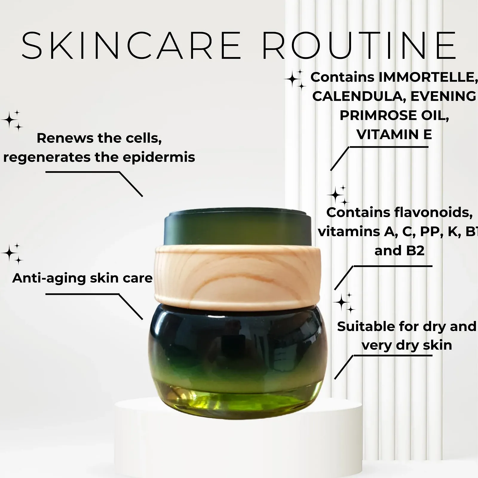 Крем для обличчя Immortelle Regenerating Face Cream з вітаміном C денний та нічний антивіковий для дуже сухої шкіри 50 мл, фото №3