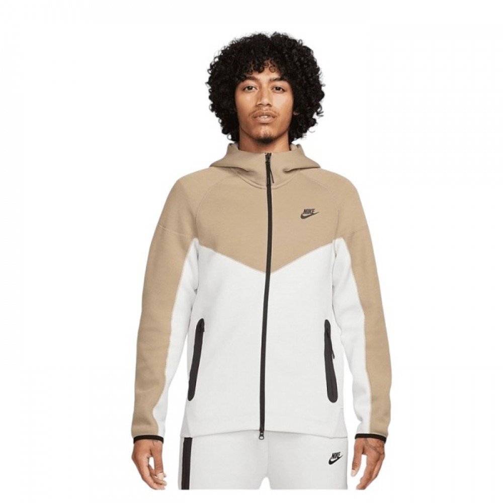 Толстовка Nike Sportswear Tech Fleece Windrunner Full-Zip Hoodie бежевого/белого цвета FB7921-121 XL, фото №1