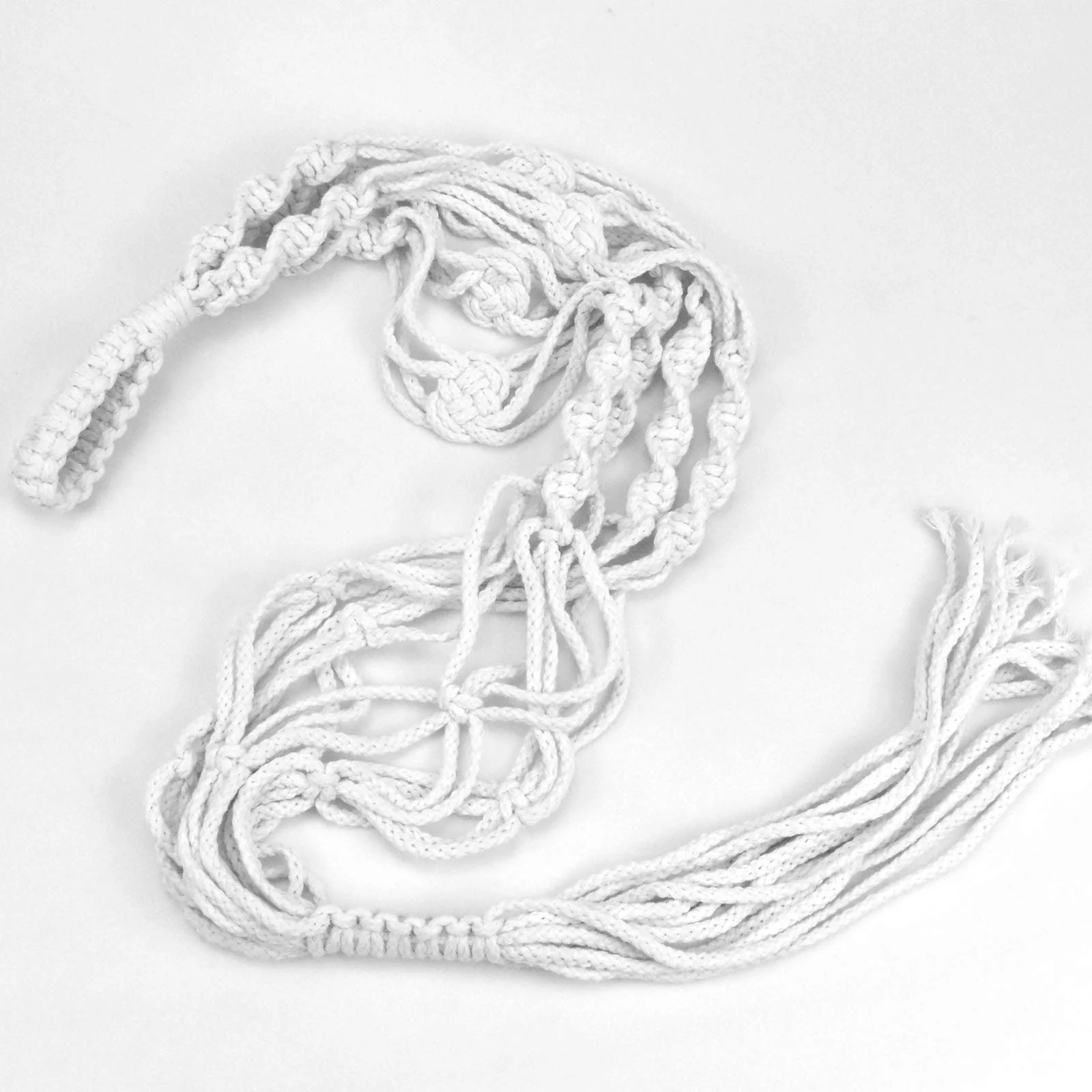 Макраме-держатель для растений Skyzone Набор 2 шт. Хлопковая веревка 105 см Белый, фото №4