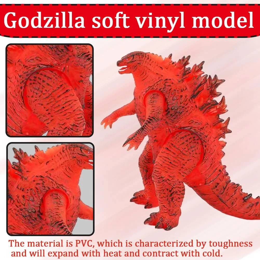 Фігурка Godzill The King of the Monster з рухомими шарнірами настільна PVC Червоний, фото №3