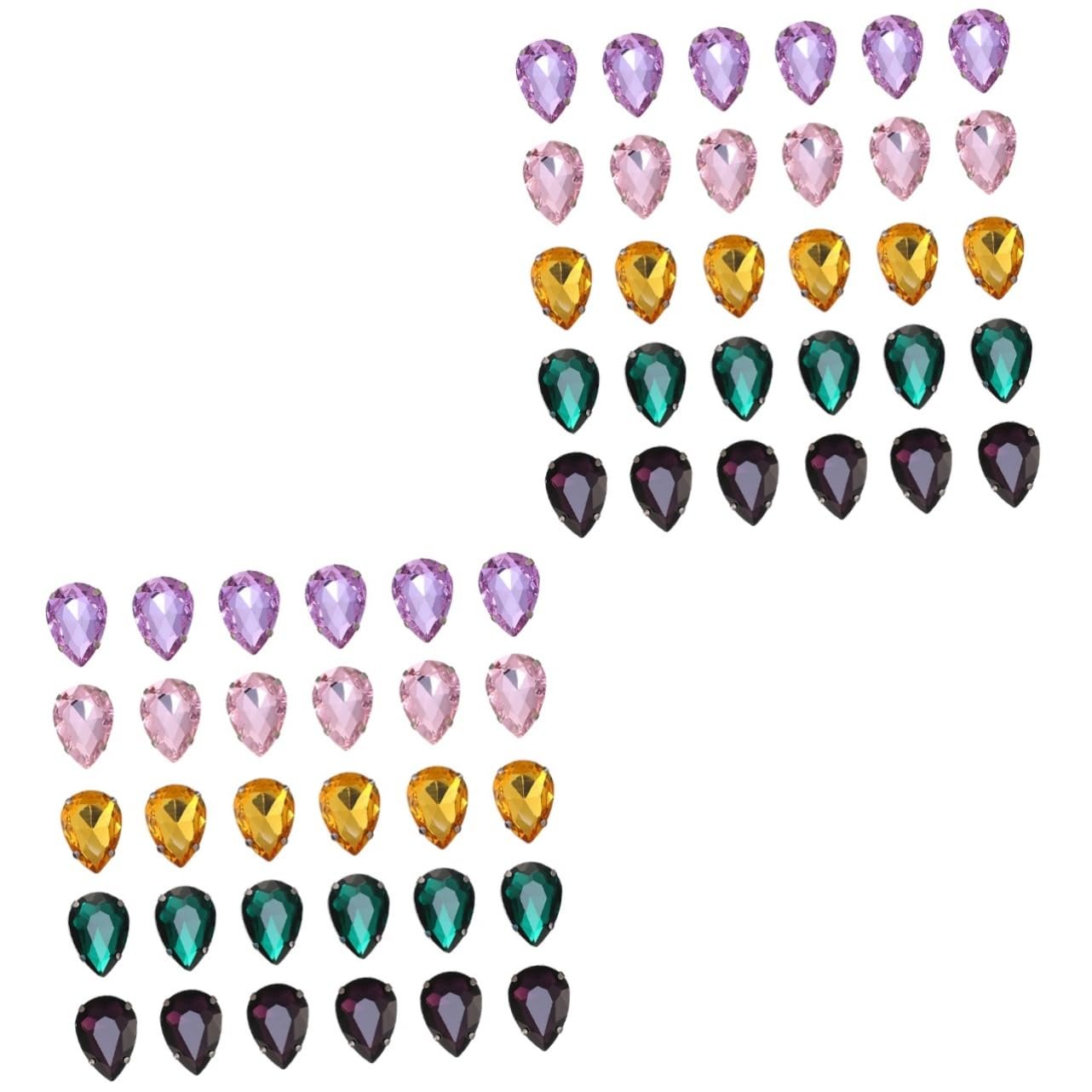 Стразы Стекло Капля Микс Цветов 100 шт, фото №1