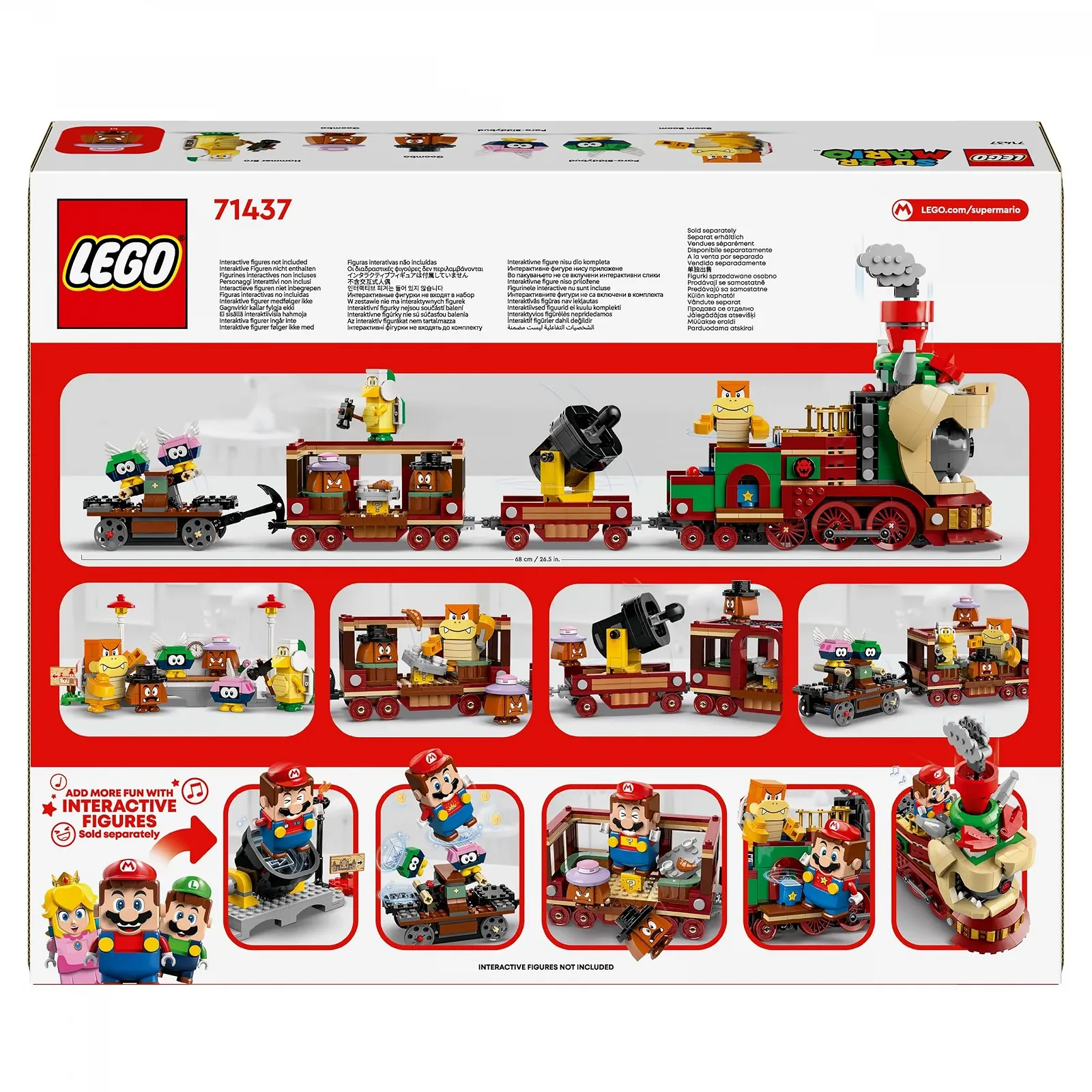 Поезд LEGO Super Mario The Bowser Express Train - Интерактивная игрушка с 2 железнодорожными станциями и 6 фигурками, Брат-молот, Бумм-бумм, 2 Гумбы и 2 Пара-точки - Подарок для мальчиков и девочек от 9 лет - 71437, фото №9