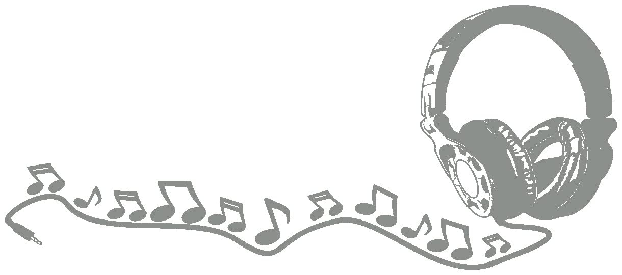 Наклейка на стіну Headphones with Notes, фото №1