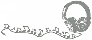 Наклейка на стіну Headphones with Notes - Фото 1