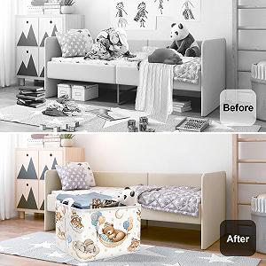 Корзина для игрушек HUUMONSS Детская складная для мальчиков девочек synthetic.ua - Фото 1