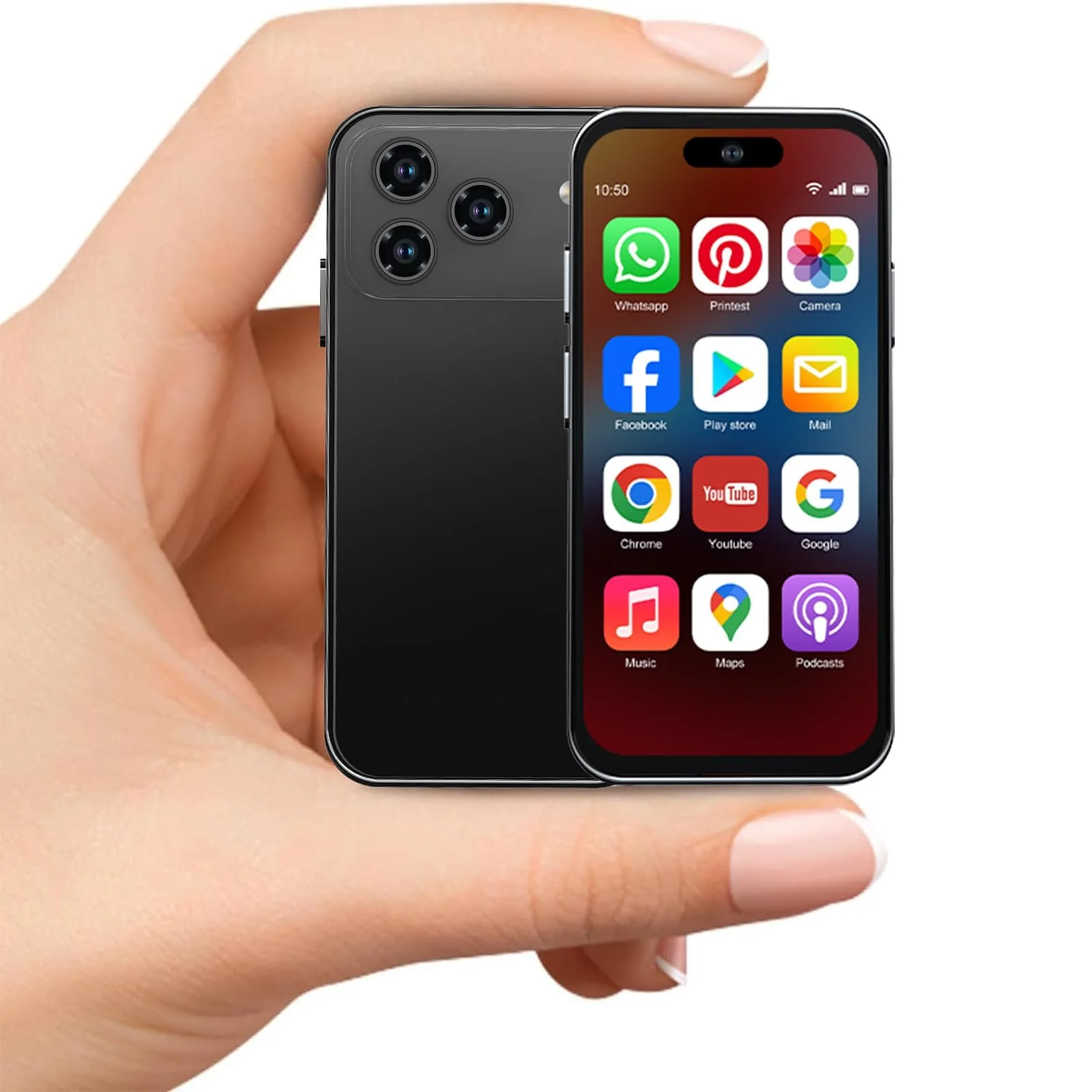 Міні-смартфон 4.0 дюйма HD 3GB+32GB 4G Dual SIM Black, фото №1