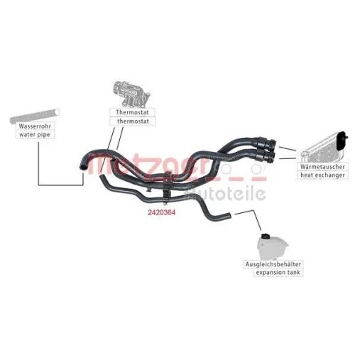 Шланг радиатора METZGER 2420364 для RENAULT, фото №2