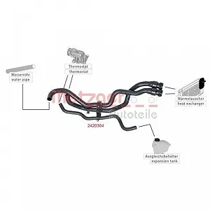 Шланг радиатора METZGER 2420364 для RENAULT synthetic.ua - Фото 1