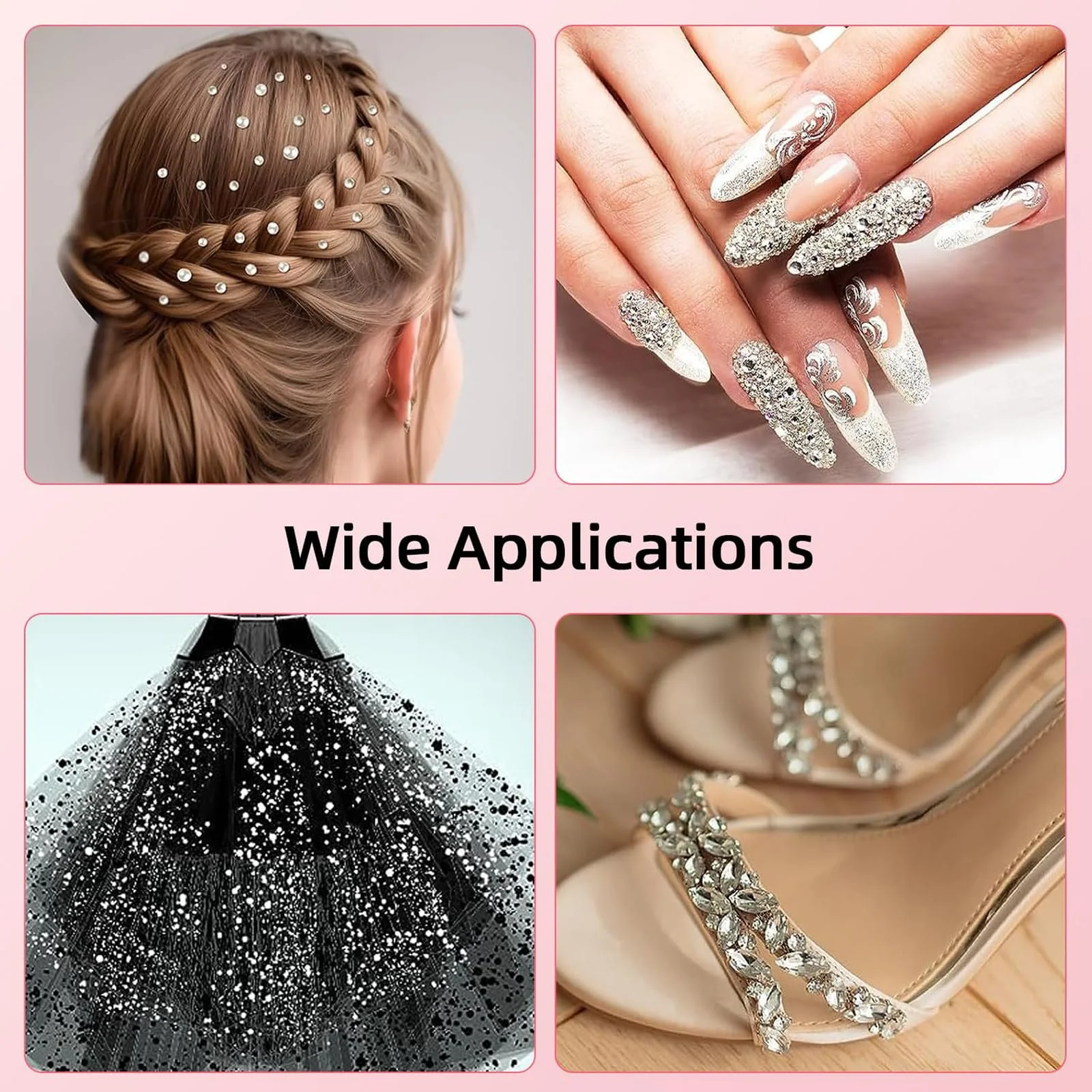 Наклейки со стразами 4 листа, фото №7