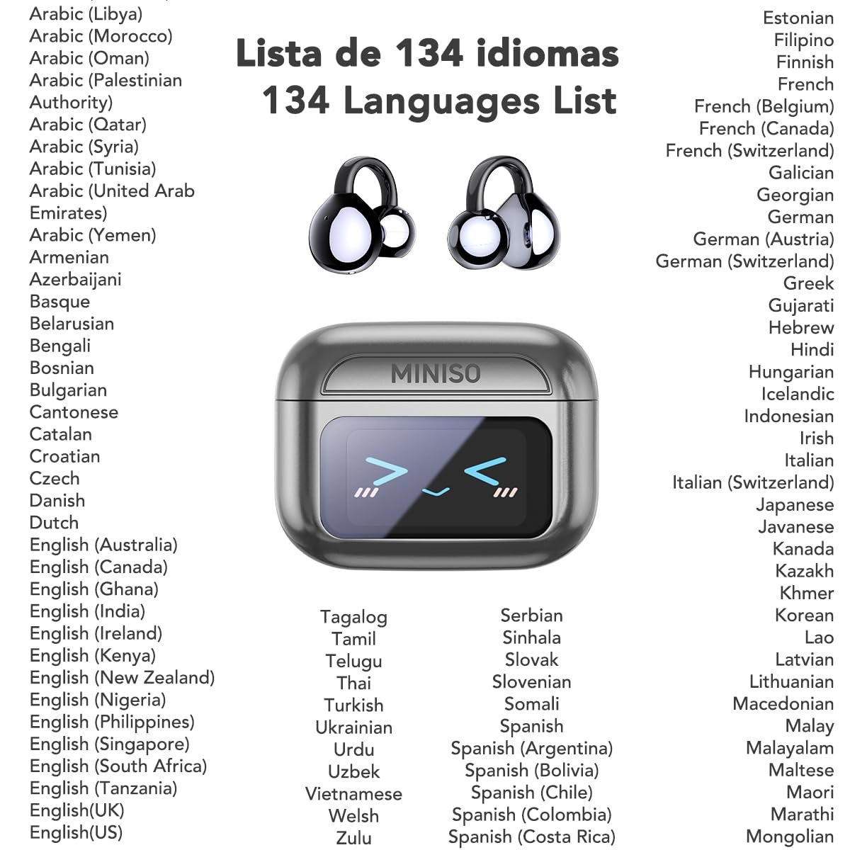 Наушники для перевода MINISO MS201 OWS Open Ear AI Беспроводные Bluetooth, фото №2