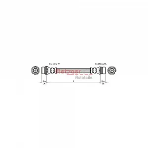 Тормозной шланг METZGER 4112336 для FORD, задний левый/правый - Фото 1