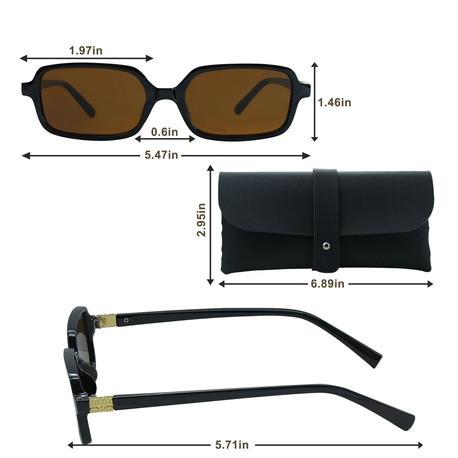 Сонцезахисні окуляри JASFLY Чоловічі поляризовані 90-х Blue/Brown, фото №2