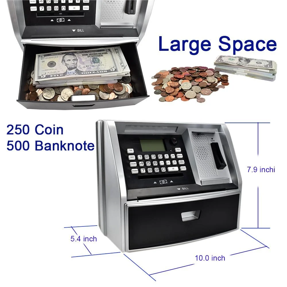 Скарбничка дитяча з розпізнаванням монет євро LCD-дисплей, фото №3