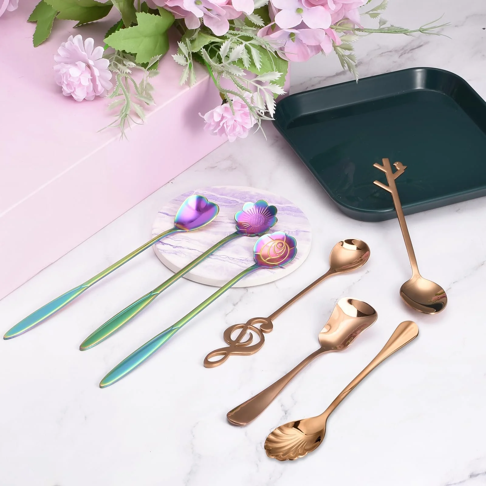 Ложка для кави Sourcing Map 7 шт. з нержавіючої сталі, фото №4