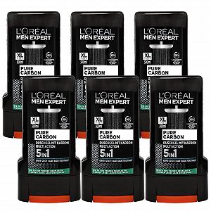Гель для душу Men Expert Pure Carbon Clean 5-in-1 XL 6 x 300 мл - Фото 1
