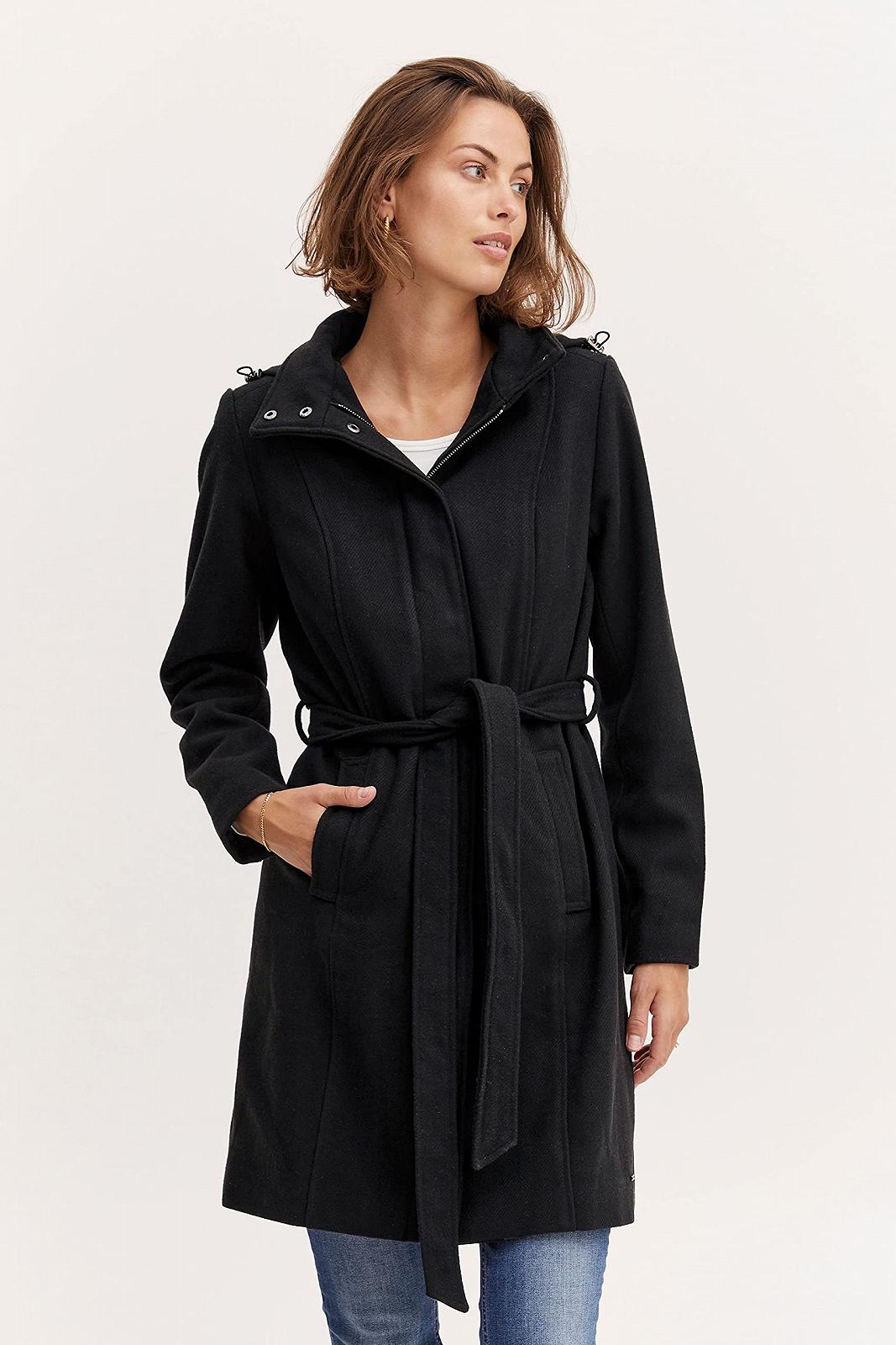 Женская переходная куртка fransa FRSAGA с шерстью, потайная молния, капюшон, пояс, фото №4 Женская переходная куртка fransa FRSAGA с шерстью, потайная молния, капюшон, пояс, фото №4