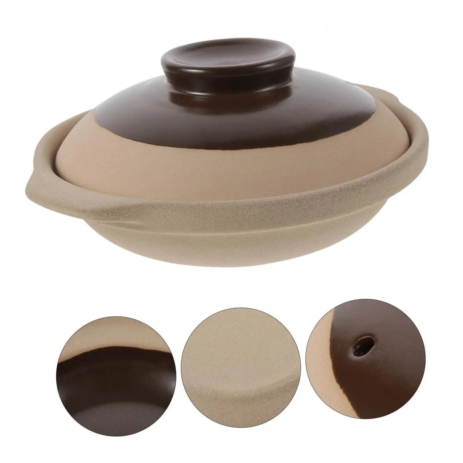 Кастрюля керамическая с крышкой термостойкая для газовой плиты, фото №5