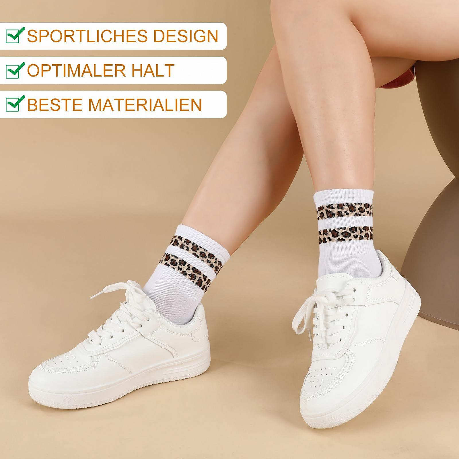 Женские теннисные носки 6 пар, Спортивные носки, Женские теннисные носки с узором животных, Дышащие полосатые носки, Женские хлопковые носки до середины голени, Ретро носки, 38-42, фото №4