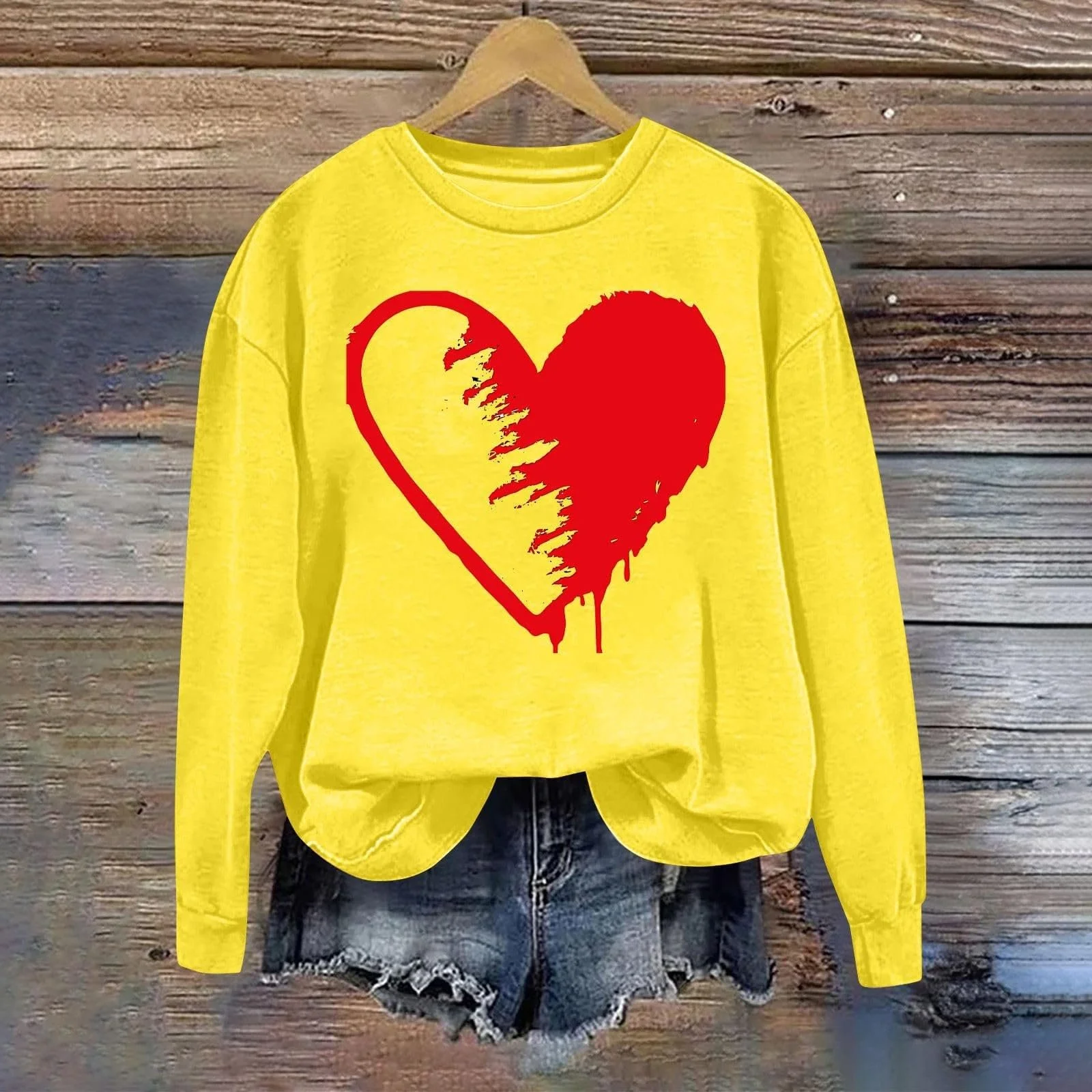 Пуловер Gwnauz Женская Толстовка Женский Джемпер Повседневный Удобный Свитер Блузка Топ с Сердцем Повседневный Классический Сердце Уличная Мода Пуловер Мода на День Святого Валентина Круглый Вырез Длинный Рукав Топ с Сердцем Любви, фото №3 Пуловер Gwnauz Женская Толстовка Женский Джемпер Повседневный Удобный Свитер Блузка Топ с Сердцем Повседневный Классический Сердце Уличная Мода Пуловер Мода на День Святого Валентина Круглый Вырез Длинный Рукав Топ с Сердцем Любви, фото №3