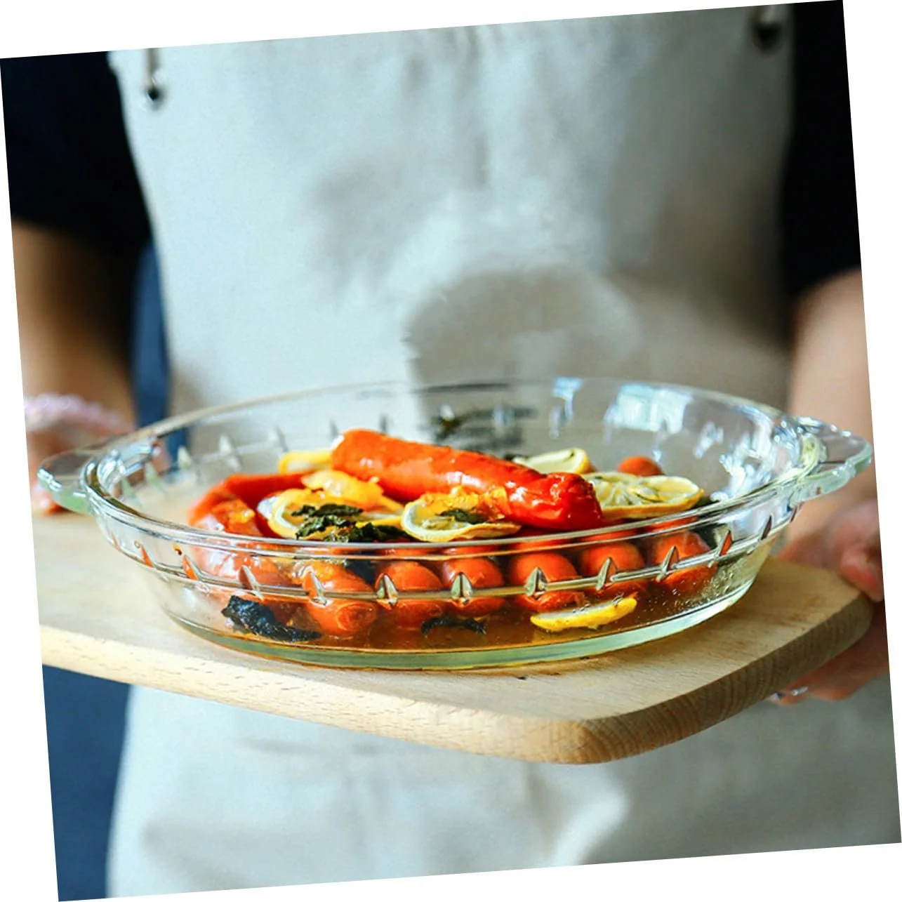 Тарілка для подачі Alipis Загартоване скло Термостійка Прозора для мікрохвильової печі, фото №4