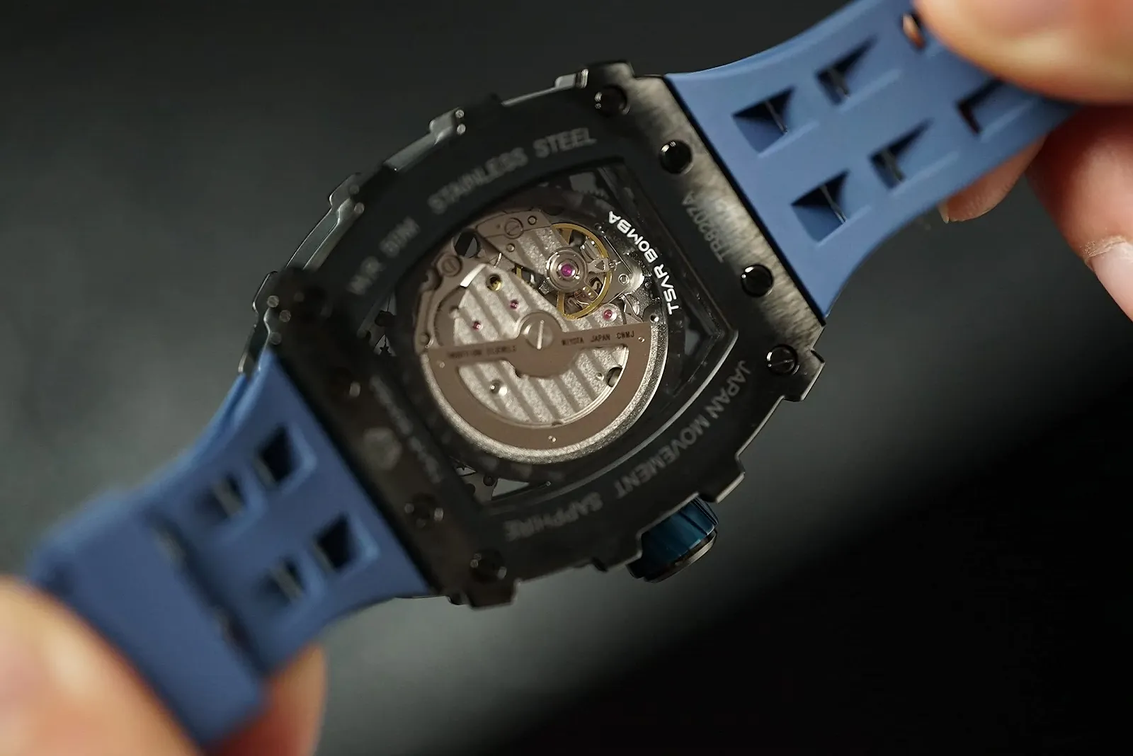 Мужские Автоматические Часы Tonneau Skeleton TSAR BOMBA Водонепроницаемые до 50 м Аналоговые Механические Дайвинг Квадратные Hollow Японский Механизм Сапфировое Зеркало Силиконовый Ремешок, фото №6 Мужские Автоматические Часы Tonneau Skeleton TSAR BOMBA Водонепроницаемые до 50 м Аналоговые Механические Дайвинг Квадратные Hollow Японский Механизм Сапфировое Зеркало Силиконовый Ремешок, фото №6