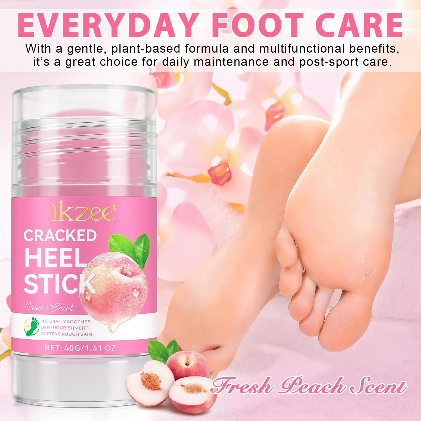 Стик-бальзам для восстановления пяток Cracked Heel Repair Smooth Peach Taste с мочевиной и салициловой кислотой увлажняющий, фото №8