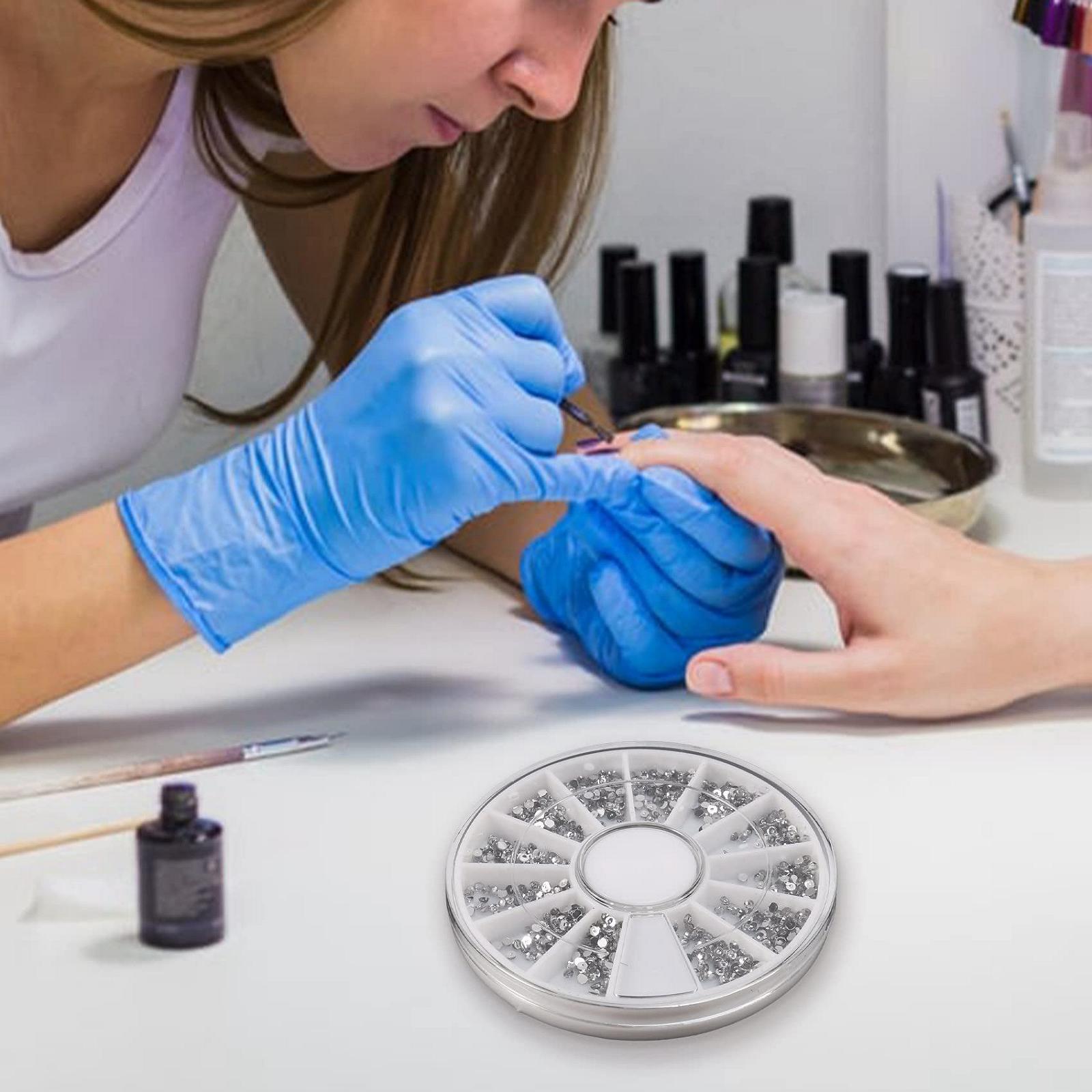 Стрази Срібні в коробці для манікюру та дизайну нігтів, блискучі, 1.5 мм, в диску, фото №4
