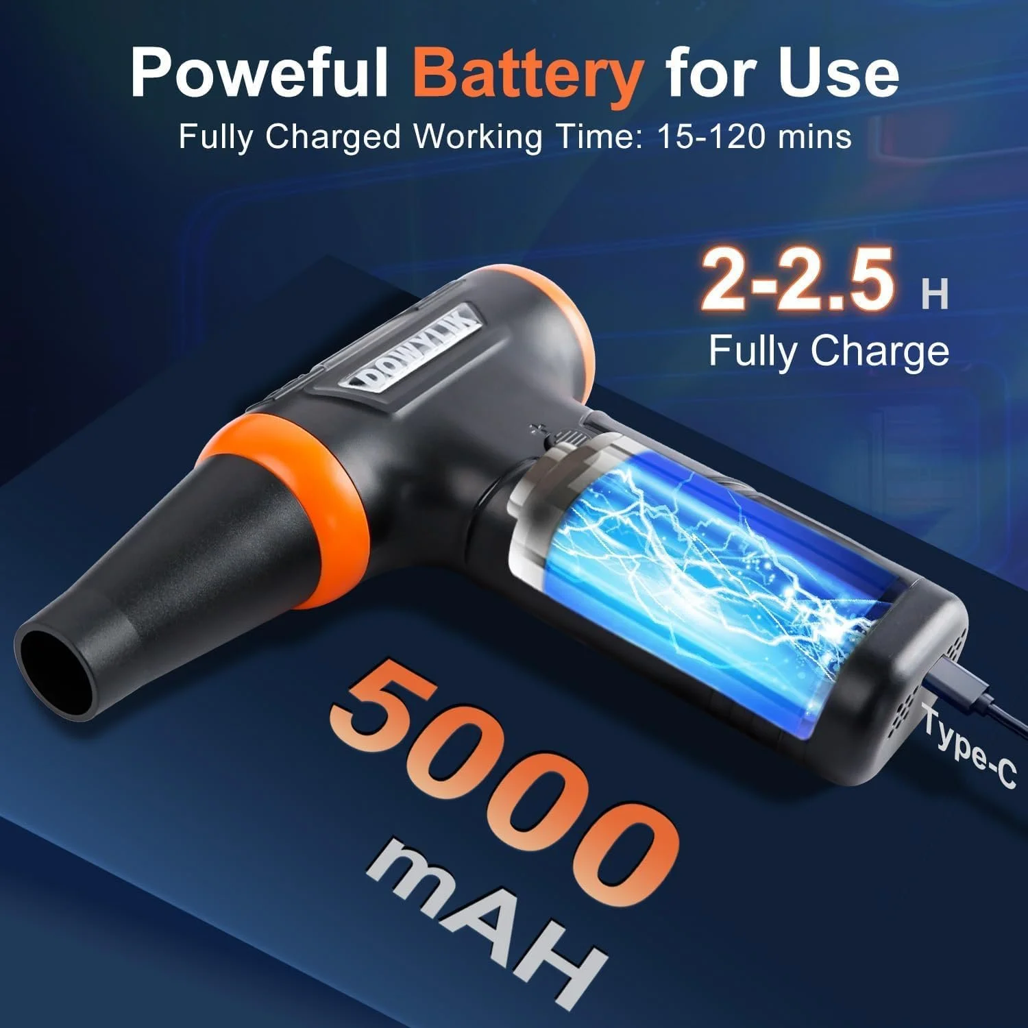 Електрична повітродувка Pejevir 220,000 RPM Акумуляторна з LED-підсвіткою та щіткою для чищення, фото №4 Електрична повітродувка Pejevir 220,000 RPM Акумуляторна з LED-підсвіткою та щіткою для чищення, фото №4