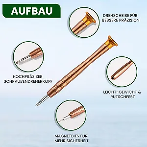 Набір прецизійних викруток 25 предметів у шкіряному чохлі для електроніки та точної механіки synthetic.ua - Фото 1