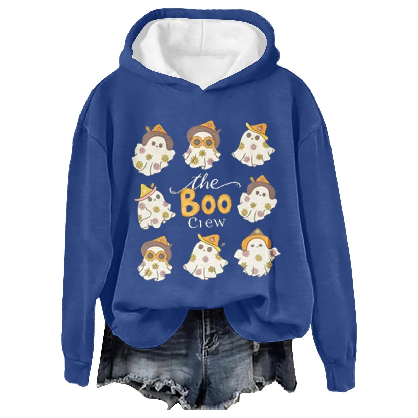 Женский свитшот Generisch Классический Повседневный Мягкий Пуловер Без капюшона Хэллоуин Дьявол, фото №1