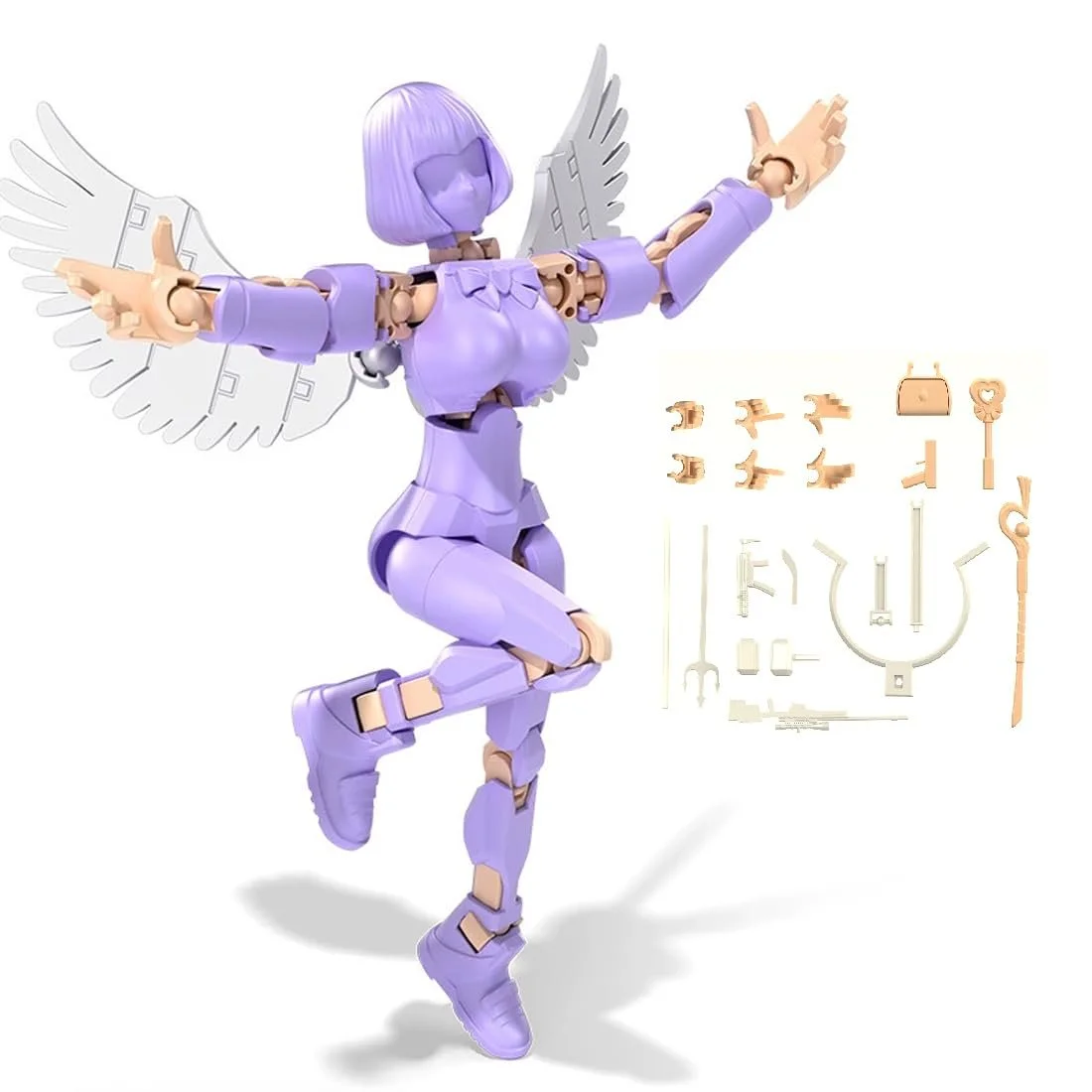 Екшн-фігурка JAWUZ Hiros 13 Magic Girl шарнірна з 3D-друкованими крилами, фото №1