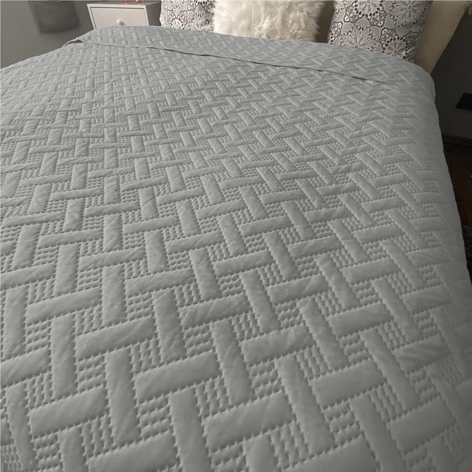 Покрывало HOMELEVEL Плетёный Однотонный, фото №1