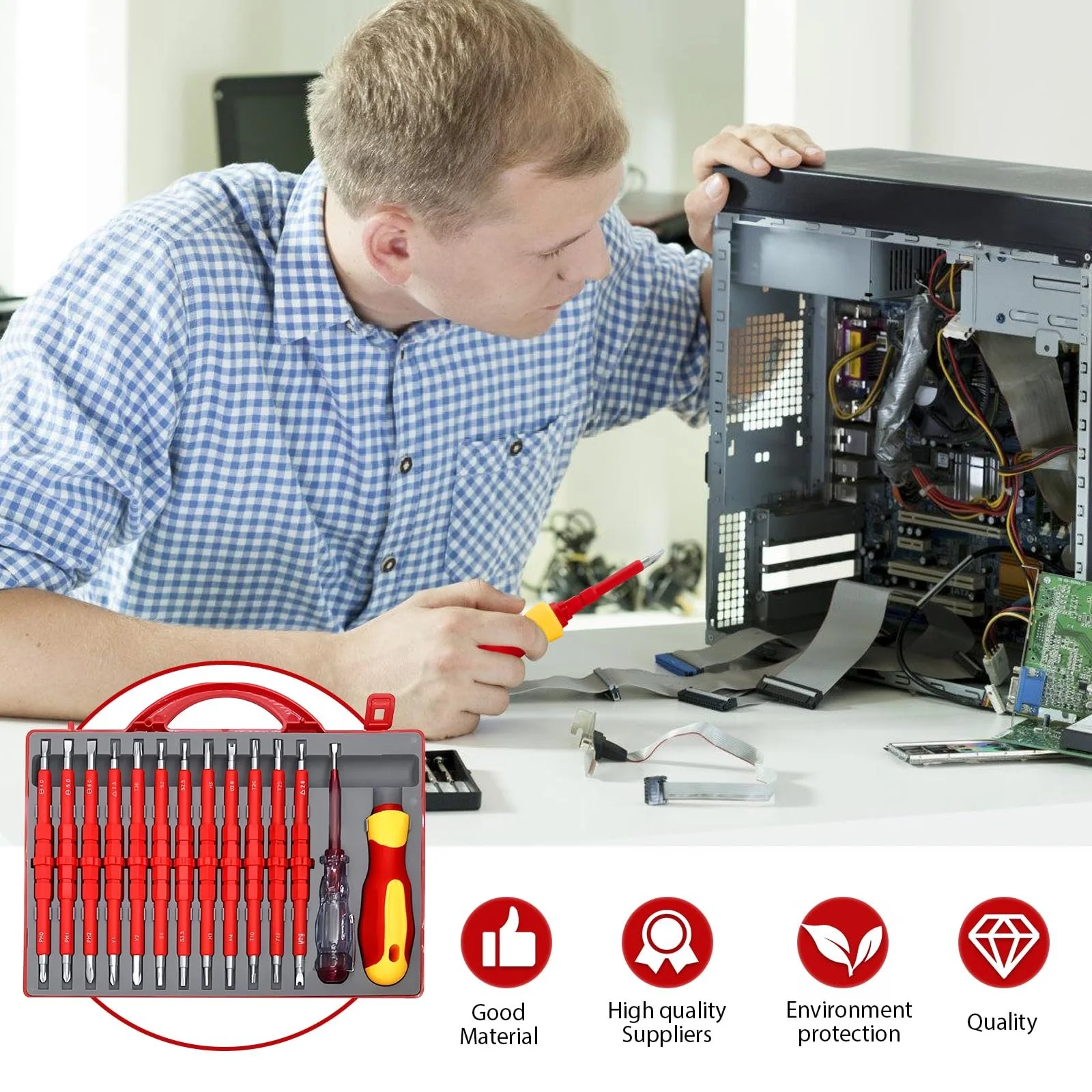 Набір діелектричних викруток 26-в-1 з боксом для зберігання, фото №3