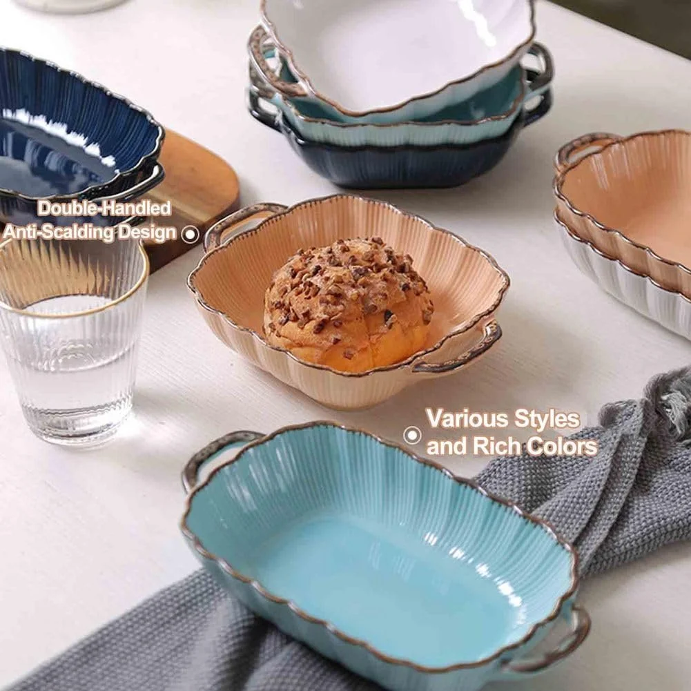 Форма для запекания Dxcaicc прямоугольная с двойными ручками текстурированная оранжевая, фото №8