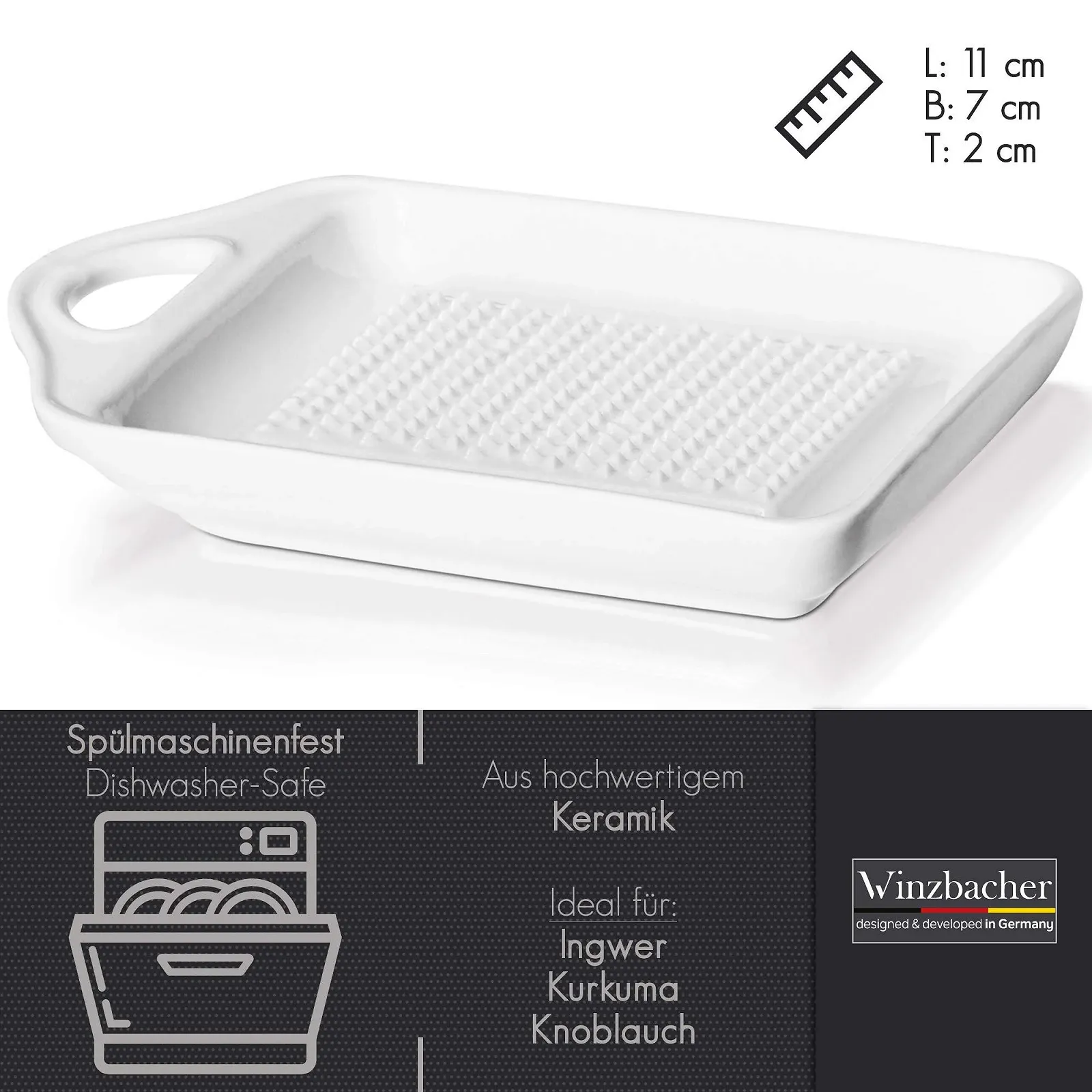 Терка керамічна Original для імбиру, Ideal для імбиру, куркуми та часнику, фото №2