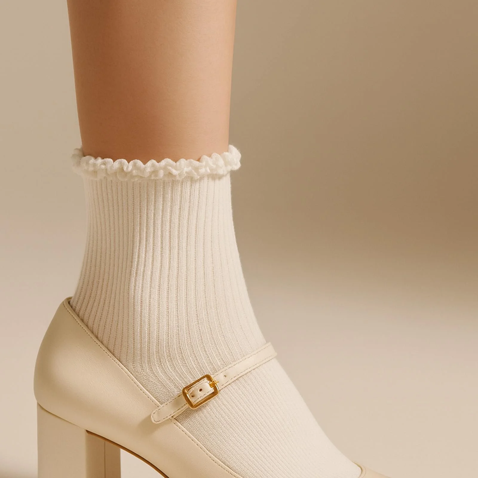 Носки с рюшами для женщин, девочек, 10 пар, хлопковые вязаные носки с оборками, размер 35-41, фото №2