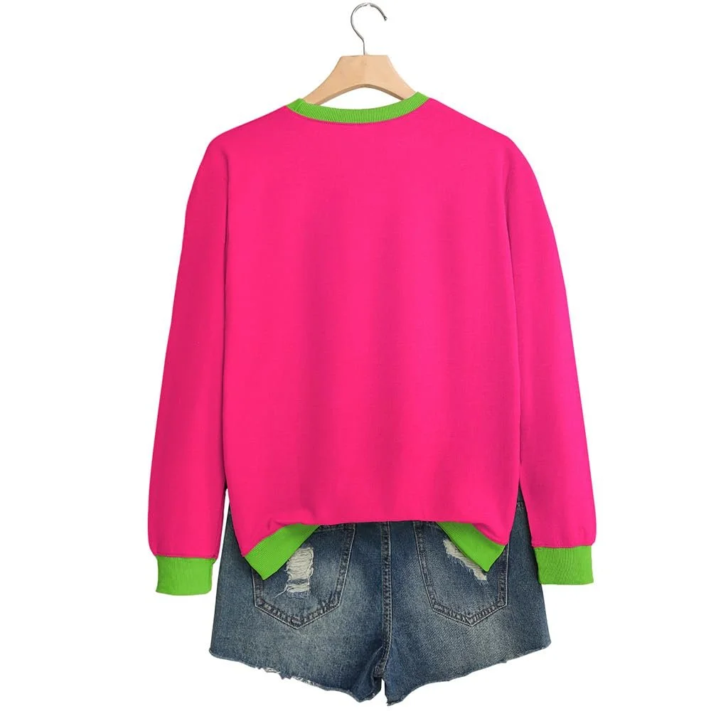 Жіночий світшот MLZHAN Однотонний осінньо-зимовий з круглим вирізом і довгими рукавами, фото №4