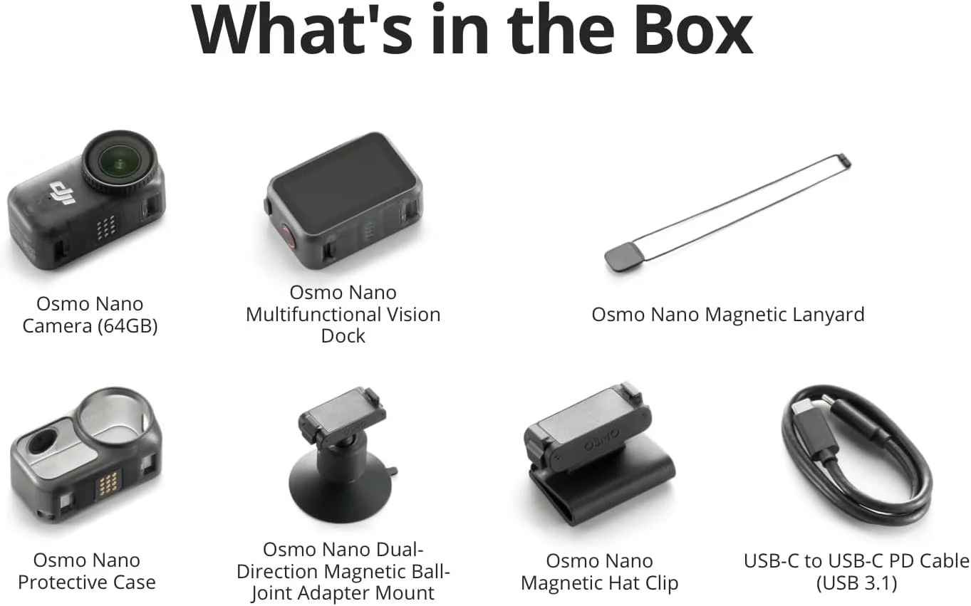 Экшн-камера DJI Osmo Nano 12 МП 4K 120fps Wi-Fi Влагозащитная Черная, фото №9 Экшн-камера DJI Osmo Nano 12 МП 4K 120fps Wi-Fi Влагозащитная Черная, фото №9