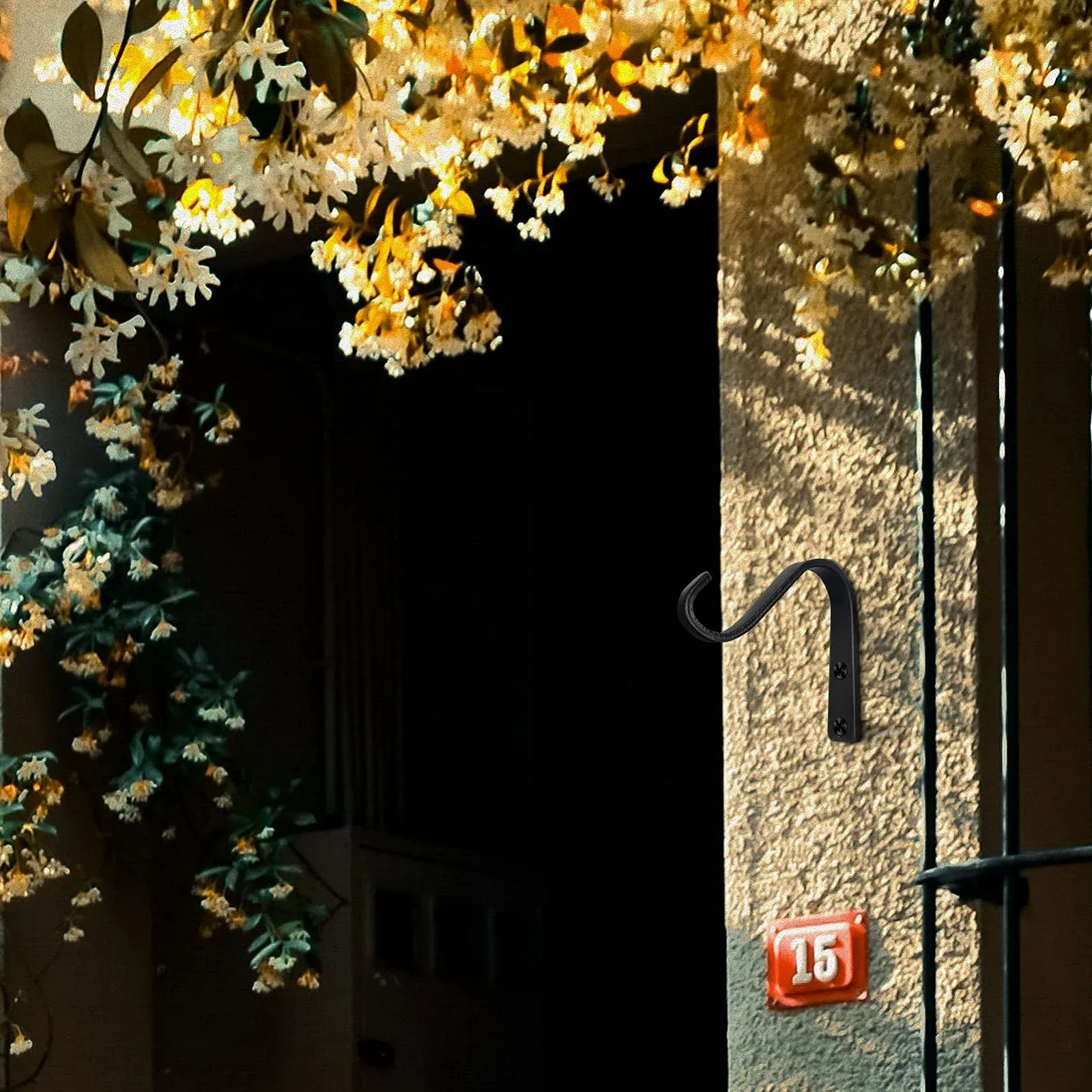 Настінні гачки для підвісних кошиків 4 дюйми чавунні набір 4 шт. Чорні, фото №3