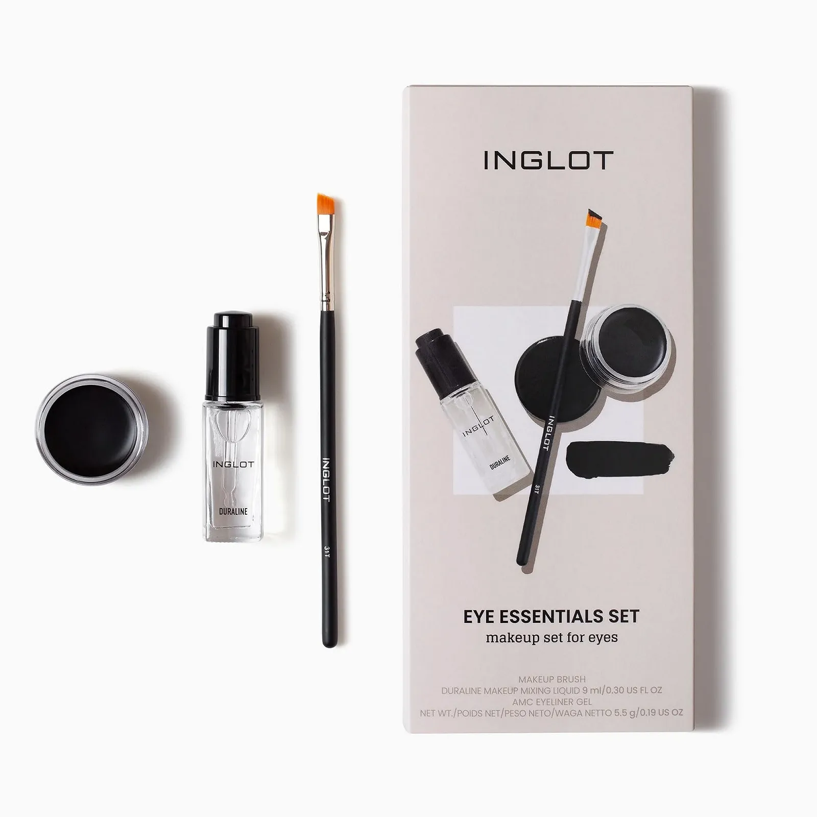 Набір Inglot Essentials Eye Make-Up Set Кремовий Делікатний Довготривалий Чорний, фото №3