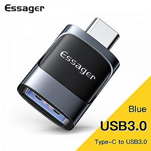 Адаптер Essager Type-C на USB 3.0 Blue PS - Фото 1