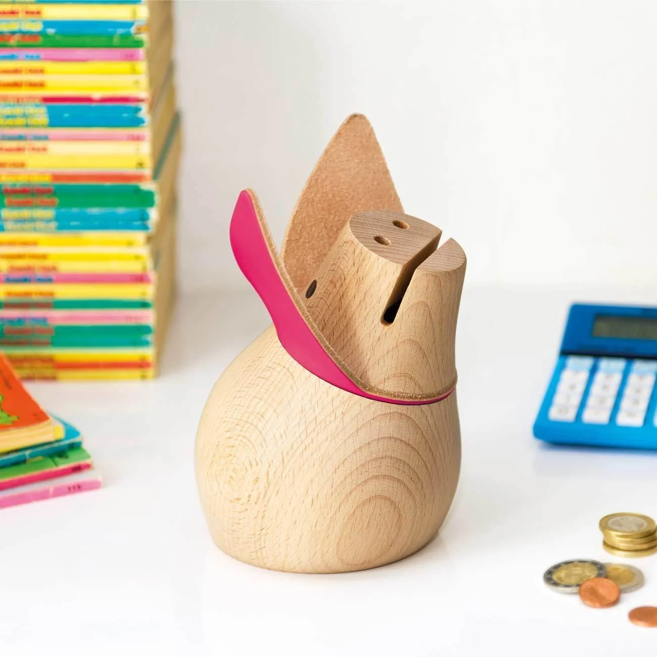 Скарбничка Adam + Harborth Pink Lady дерев’яна з шкіряними вухами, фото №3