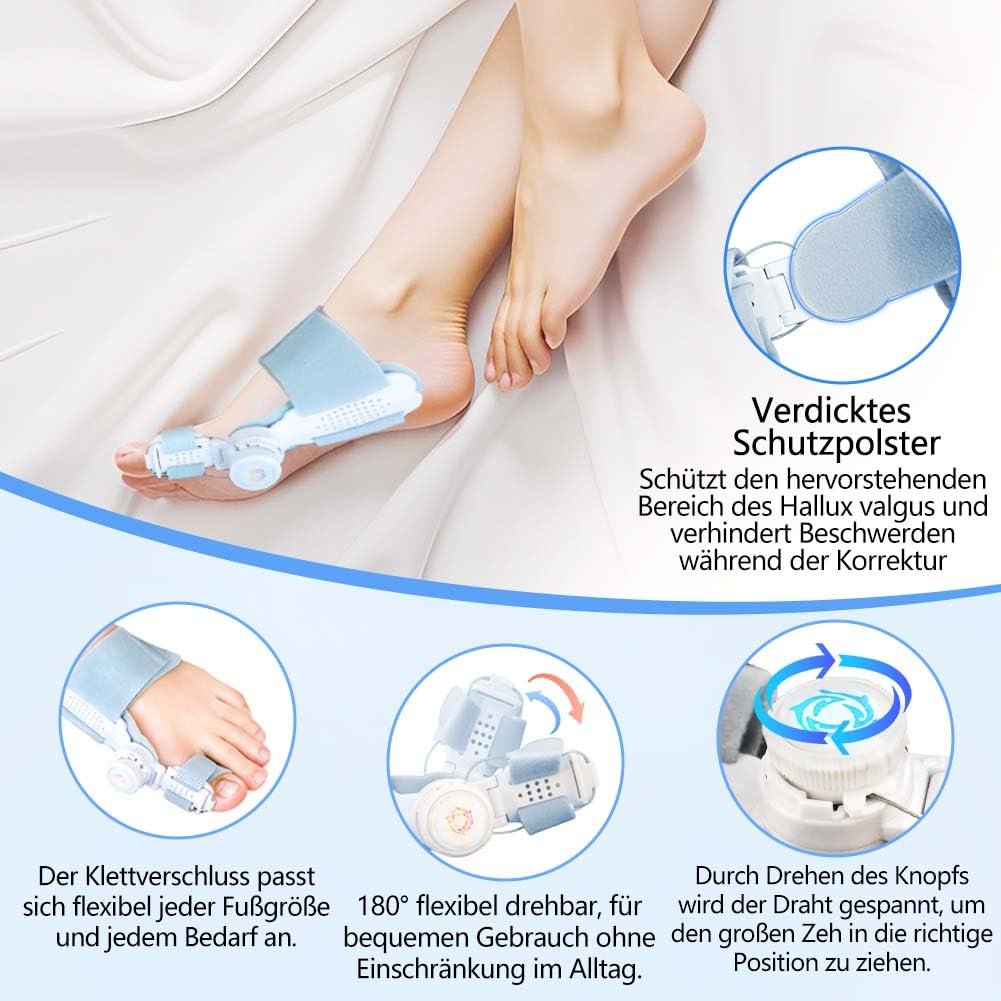 Шина для корекції великого пальця стопи з регульованою кнопкою, роздільник пальців для чоловіків і жінок, фото №5