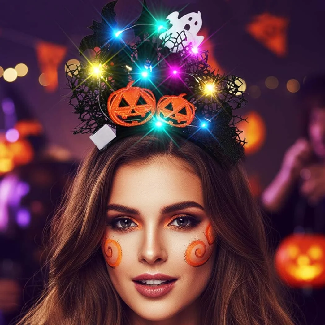 Хелловін Обруч для волосся Reaky LED, фото №4