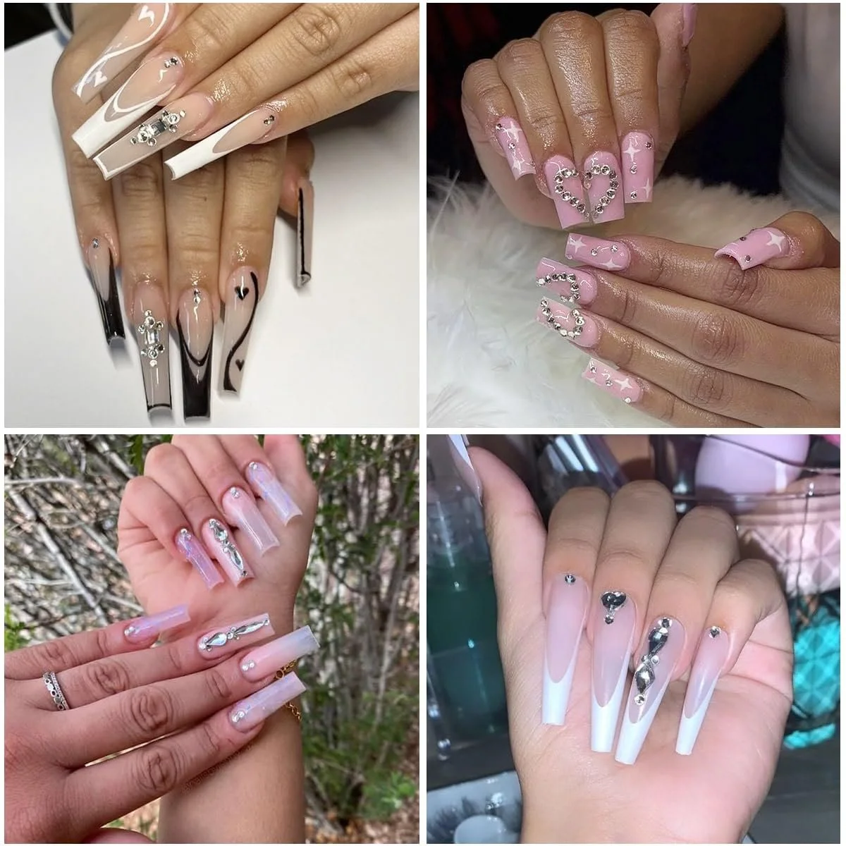 Кристаллы для ногтей Белый Блеск 1420 шт, 24 типа крупных блестящих камней 180 шт + круглые камни из стекла K9 1240 шт разных размеров, украшения для ногтей, фото №5