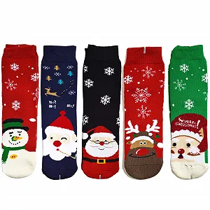 Женские Рождественские Носки Теплые Термоноски (6 пар) Разноцветные Забавные Зимние Носки Носки-чулки Лыжные Полная Махровая Подкладка synthetic.ua - Фото 1