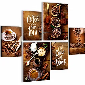 Набір картин на стіну Novart N034263a Кава Кухня сучасний декор без рами - Фото 1