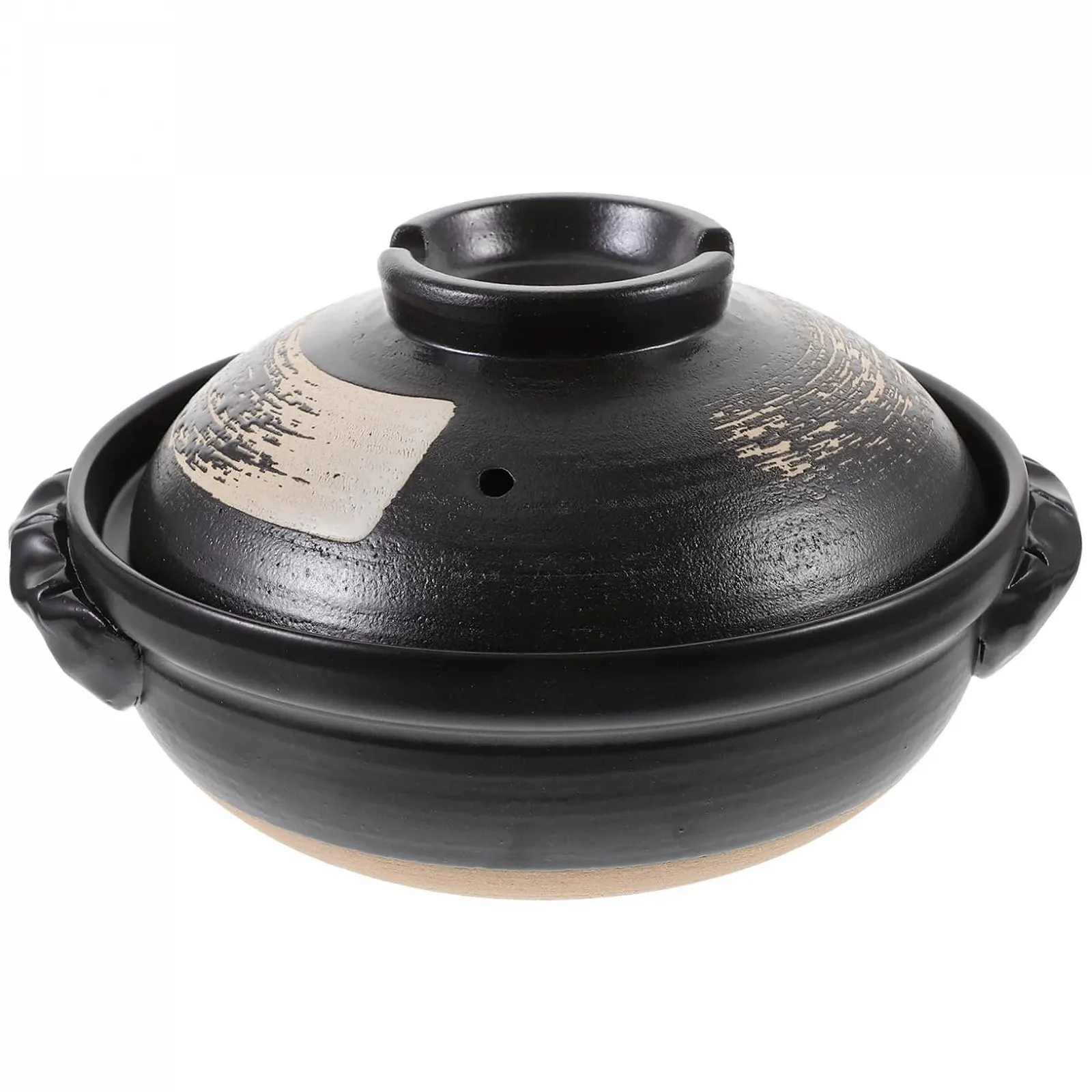 Кастрюля для тушения Gatuida Керамическая С крышкой Термостойкая Антипригарная 500 мл, фото №1